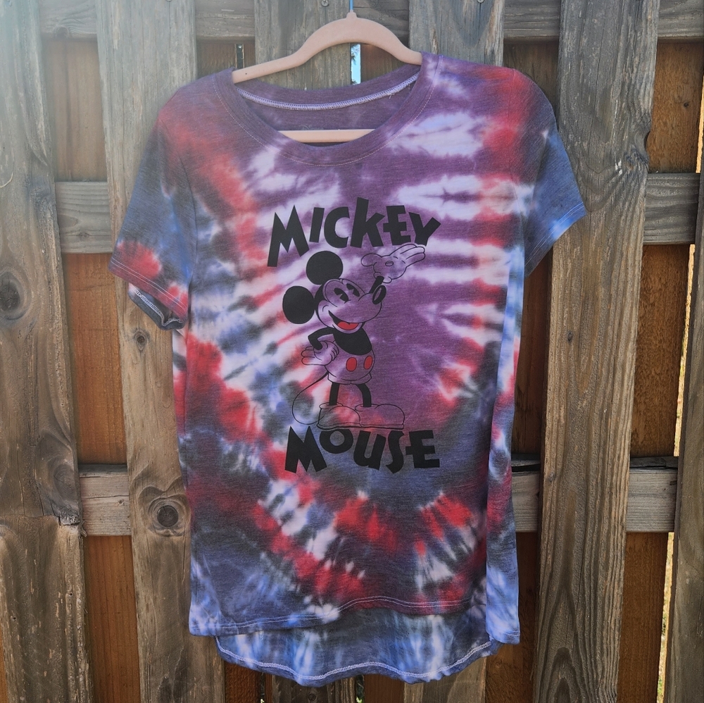 Upcycled-Tie-Dye  Mickey tee shirt
